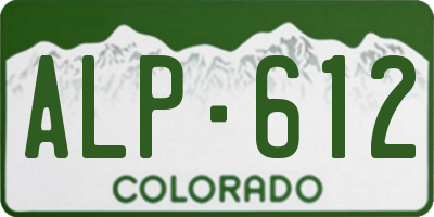 CO license plate ALP612