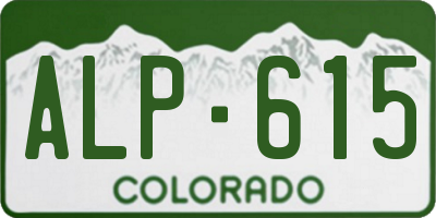 CO license plate ALP615