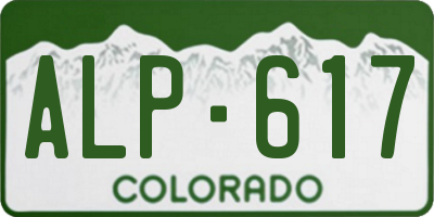 CO license plate ALP617