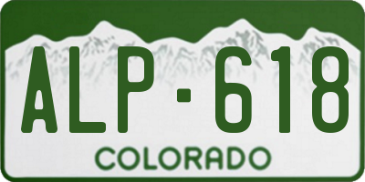 CO license plate ALP618