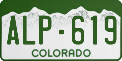 CO license plate ALP619
