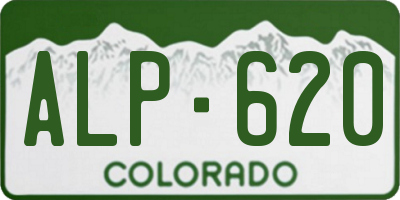 CO license plate ALP620