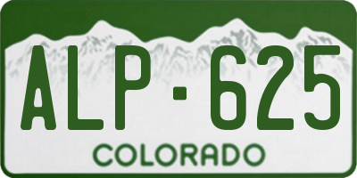 CO license plate ALP625