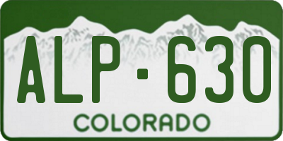 CO license plate ALP630