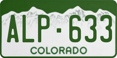 CO license plate ALP633