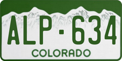 CO license plate ALP634