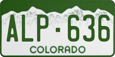 CO license plate ALP636