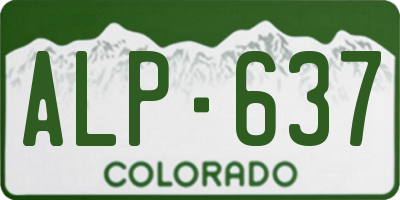 CO license plate ALP637