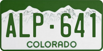 CO license plate ALP641