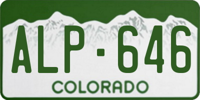 CO license plate ALP646