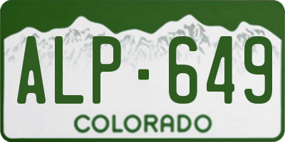 CO license plate ALP649