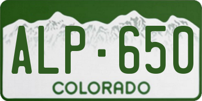 CO license plate ALP650