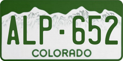 CO license plate ALP652