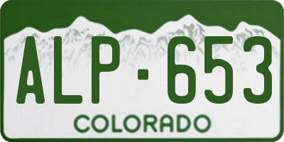 CO license plate ALP653