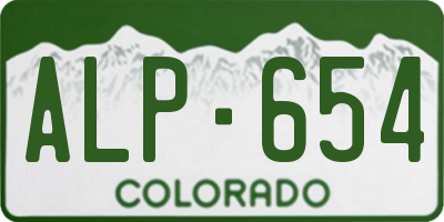 CO license plate ALP654