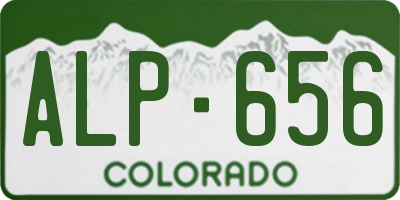 CO license plate ALP656