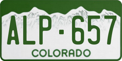 CO license plate ALP657