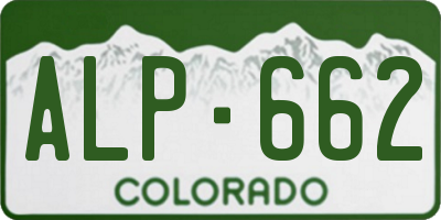 CO license plate ALP662