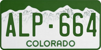 CO license plate ALP664