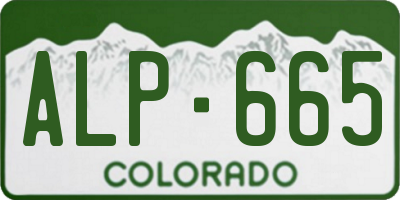 CO license plate ALP665
