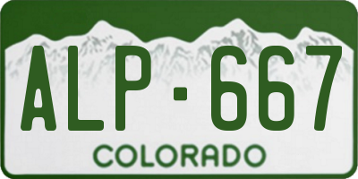 CO license plate ALP667