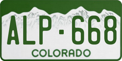 CO license plate ALP668