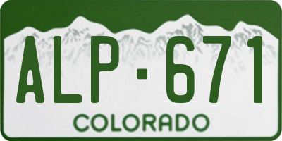 CO license plate ALP671