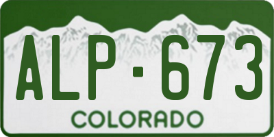 CO license plate ALP673