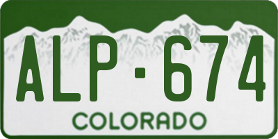CO license plate ALP674