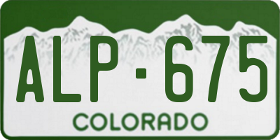 CO license plate ALP675