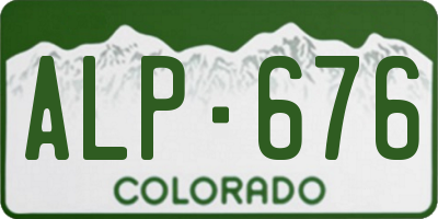CO license plate ALP676
