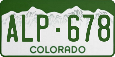 CO license plate ALP678