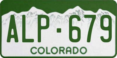 CO license plate ALP679