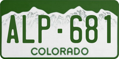 CO license plate ALP681