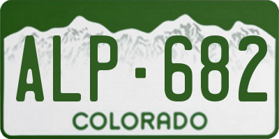 CO license plate ALP682