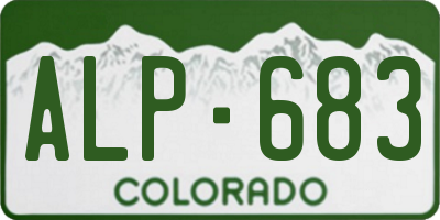 CO license plate ALP683