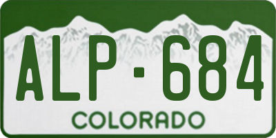 CO license plate ALP684