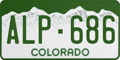 CO license plate ALP686