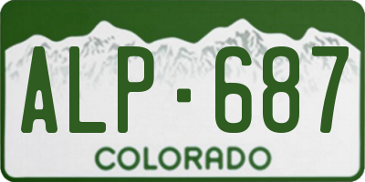 CO license plate ALP687