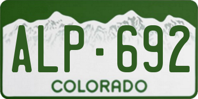 CO license plate ALP692
