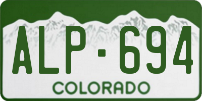 CO license plate ALP694