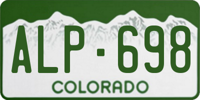 CO license plate ALP698