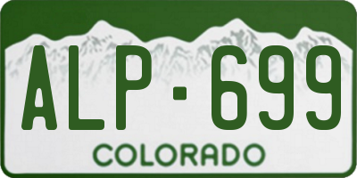 CO license plate ALP699