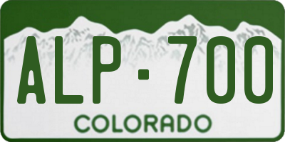 CO license plate ALP700