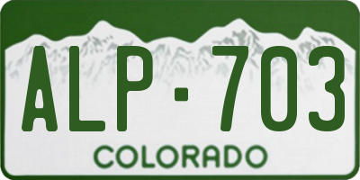 CO license plate ALP703