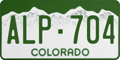 CO license plate ALP704