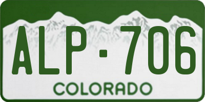 CO license plate ALP706