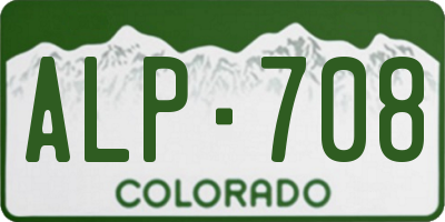 CO license plate ALP708