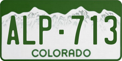 CO license plate ALP713