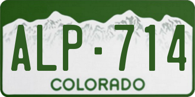 CO license plate ALP714